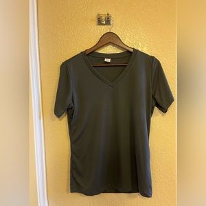 Opna Women's Athletic Dark Grey V-Neck Short Sleeve T-Shirt M